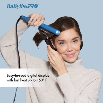 BaBylissPRO Nano Titanium Digital Straightening Flat Iron Blue 1" - Missing Box