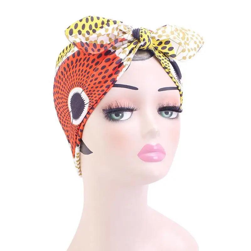 New Vintage African Print Stretch Bandana Head Wrap Long Scarf satin Floral Women Party Turban Headwear Cap Hair Accessories