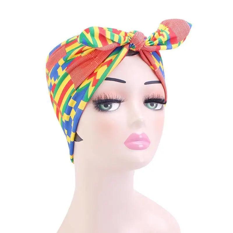 New Vintage African Print Stretch Bandana Head Wrap Long Scarf satin Floral Women Party Turban Headwear Cap Hair Accessories