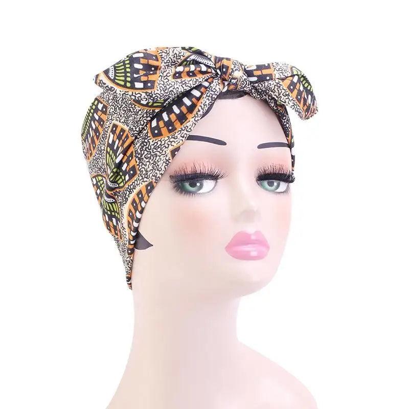 New Vintage African Print Stretch Bandana Head Wrap Long Scarf satin Floral Women Party Turban Headwear Cap Hair Accessories