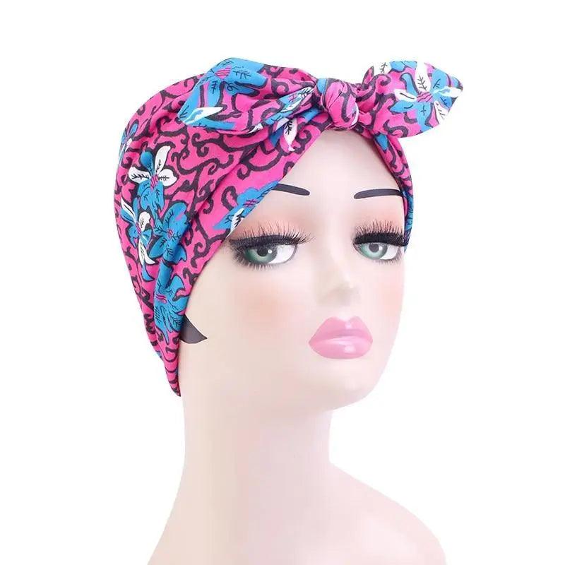 New Vintage African Print Stretch Bandana Head Wrap Long Scarf satin Floral Women Party Turban Headwear Cap Hair Accessories