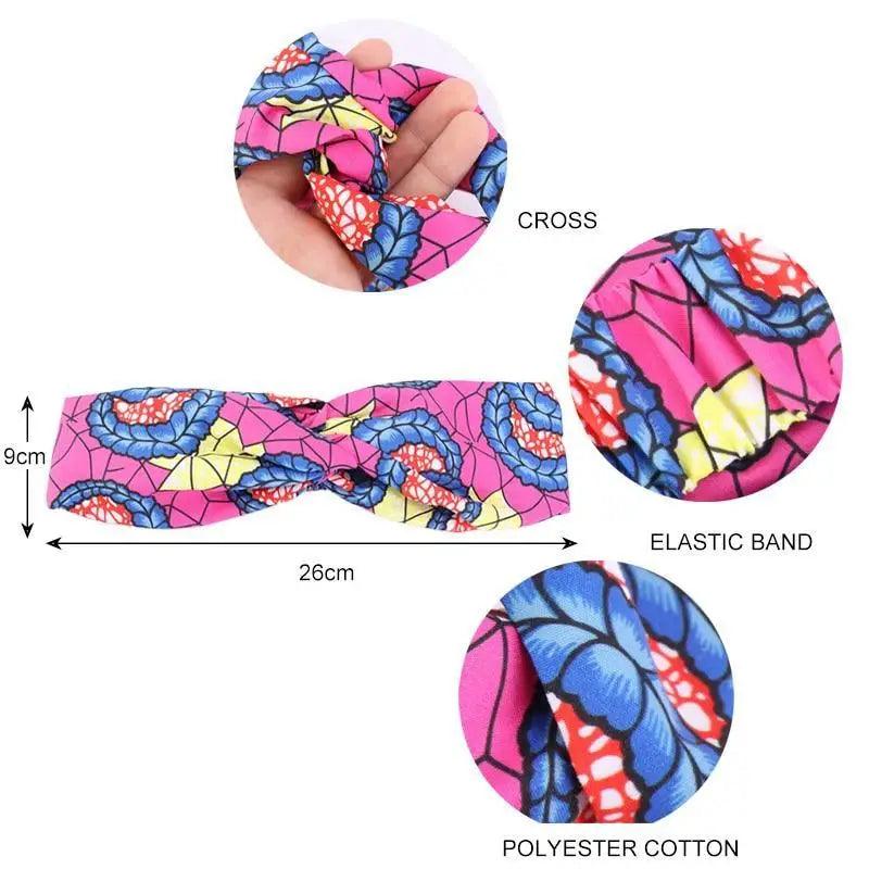 New Vintage African Print Stretch Bandana Head Wrap Long Scarf satin Floral Women Party Turban Headwear Cap Hair Accessories
